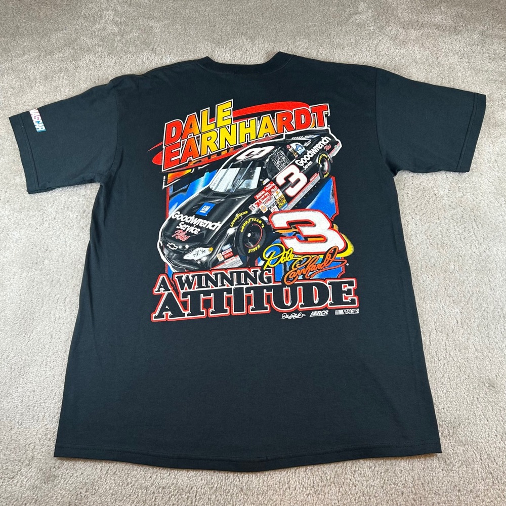 Competitors View Dale Earnhardt T-Shirt Mens L Black NASCAR A Winning Attitude